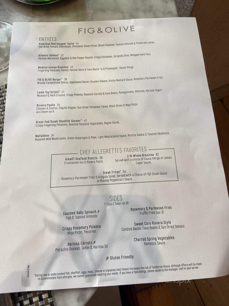 Fig & Olive - Houston, TX menu_pic