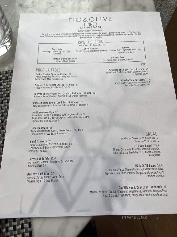 Fig & Olive - Houston, TX menu_pic