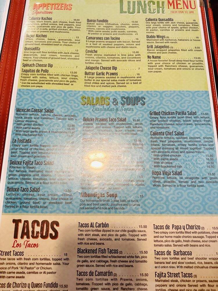 Caliente Kitchen And Bar - Woodinville, WA menu_pic