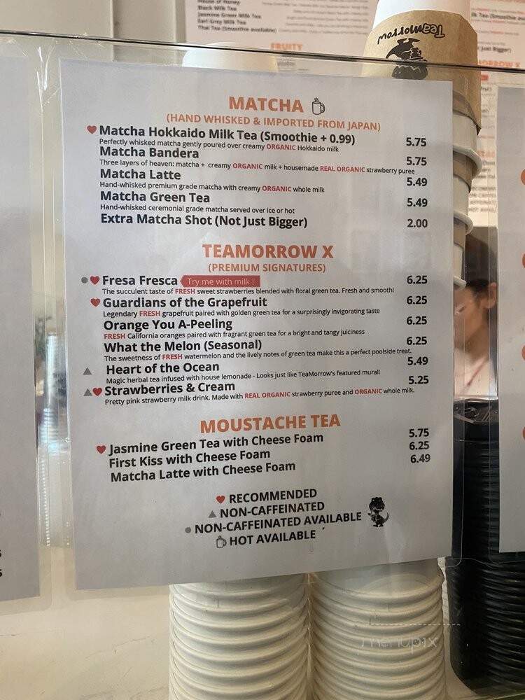 Teamorrow - South Pasadena, CA menu_pic