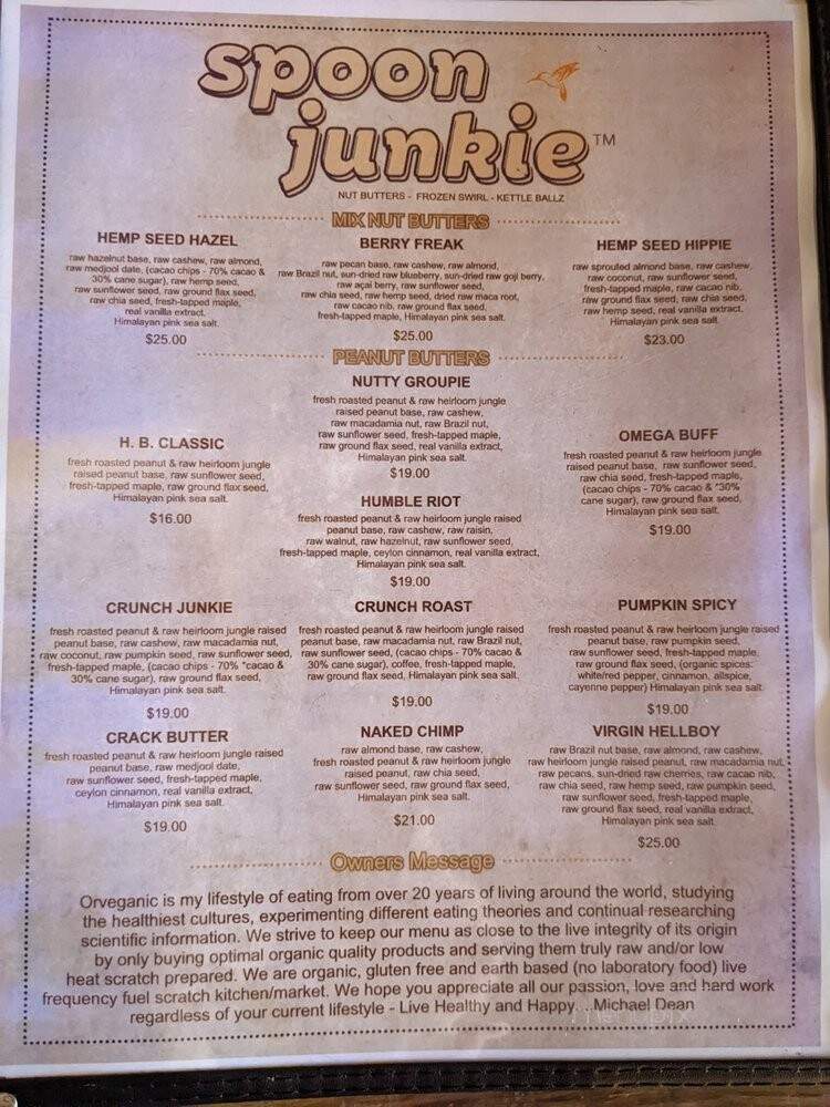 OrVeganic - Lawndale, CA menu_pic