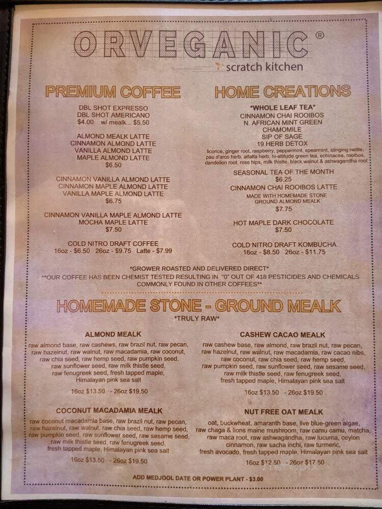 OrVeganic - Lawndale, CA menu_pic