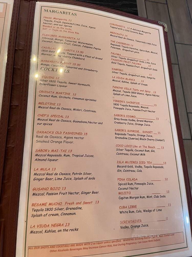 Sabor A Mi Grill Tequila And Botanas - Rancho Cucamonga, CA menu_pic