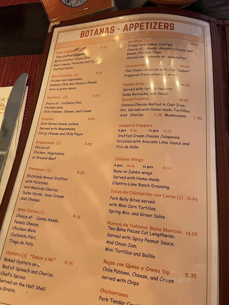 Sabor A Mi Grill Tequila And Botanas - Rancho Cucamonga, CA menu_pic