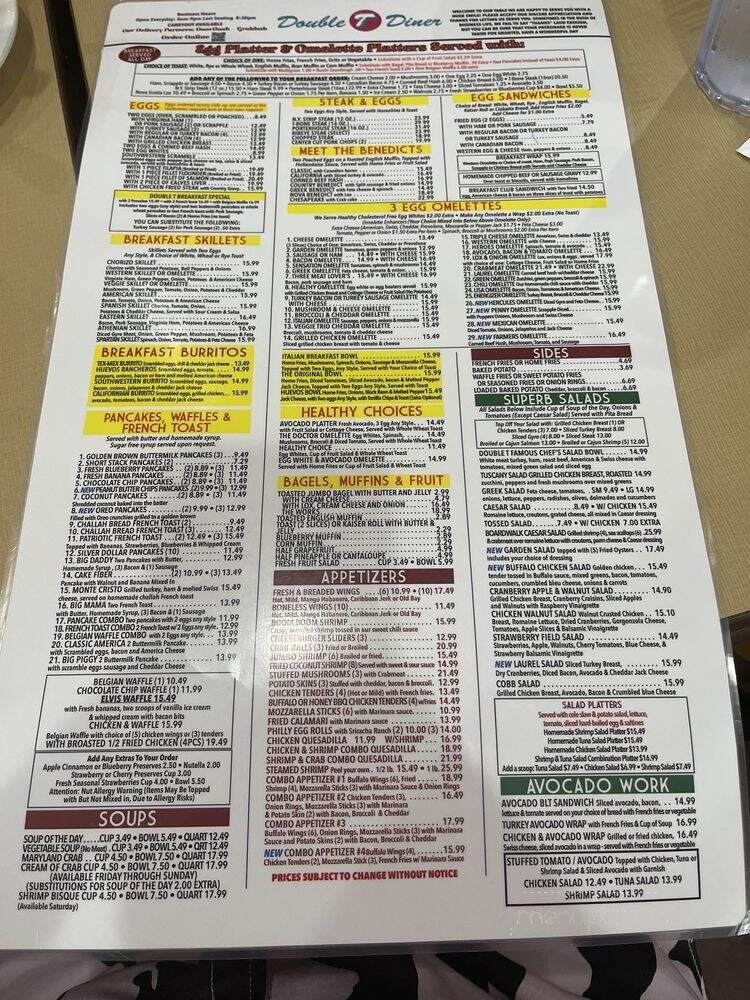 Double T Diner - Laurel, MD menu_pic