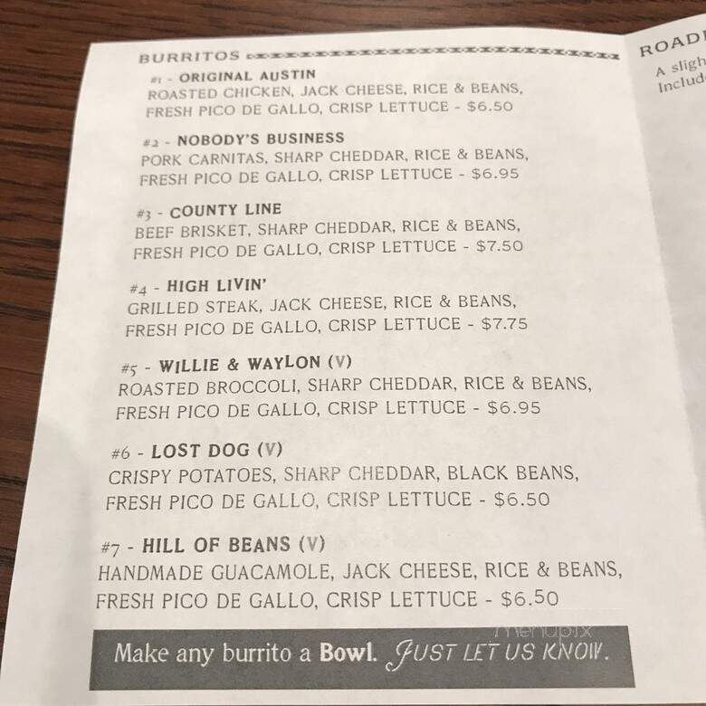 Austin's Burritos - Dacula, GA menu_pic