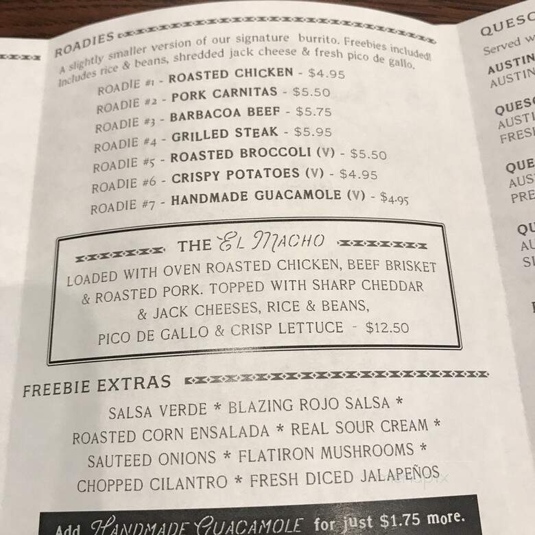 Austin's Burritos - Dacula, GA menu_pic