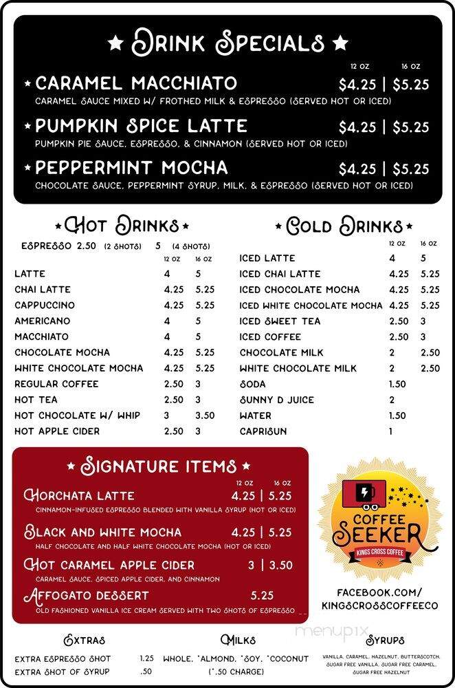 Kings Cross Coffee - San Antonio, TX menu_pic
