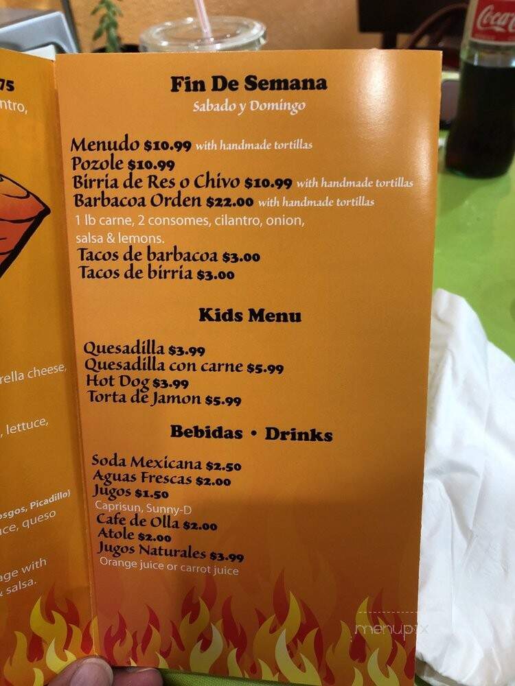 El Fogon Taqueria - Rohnert Park, CA menu_pic