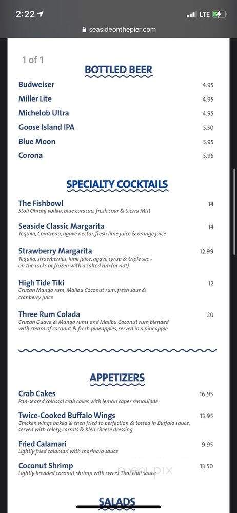Seaside on the Pier & Sandwich Co - Santa Monica, CA menu_pic