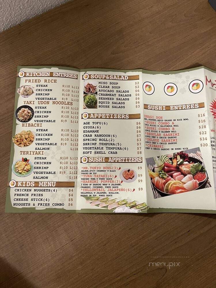 Mr Tokyo Japanese Restaurant - Matthews, NC menu_pic