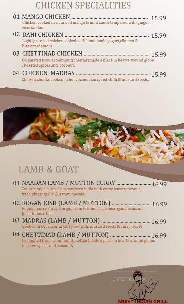 Great Indian Grill - Pompano Beach, FL menu_pic