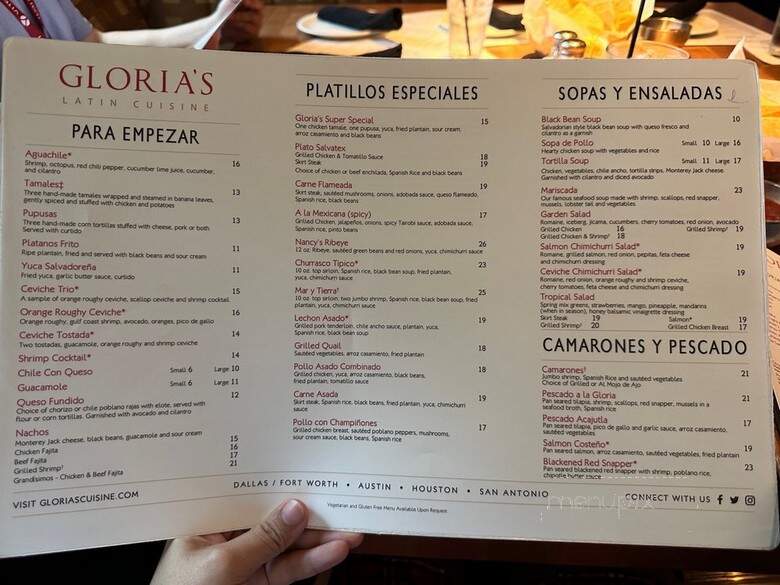 Gloria's Latin Cuisine - Irving, TX menu_pic