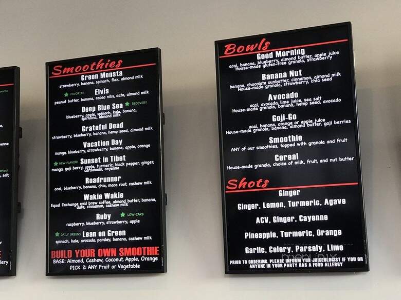 Squeeze Juice Company - Somerville, MA menu_pic