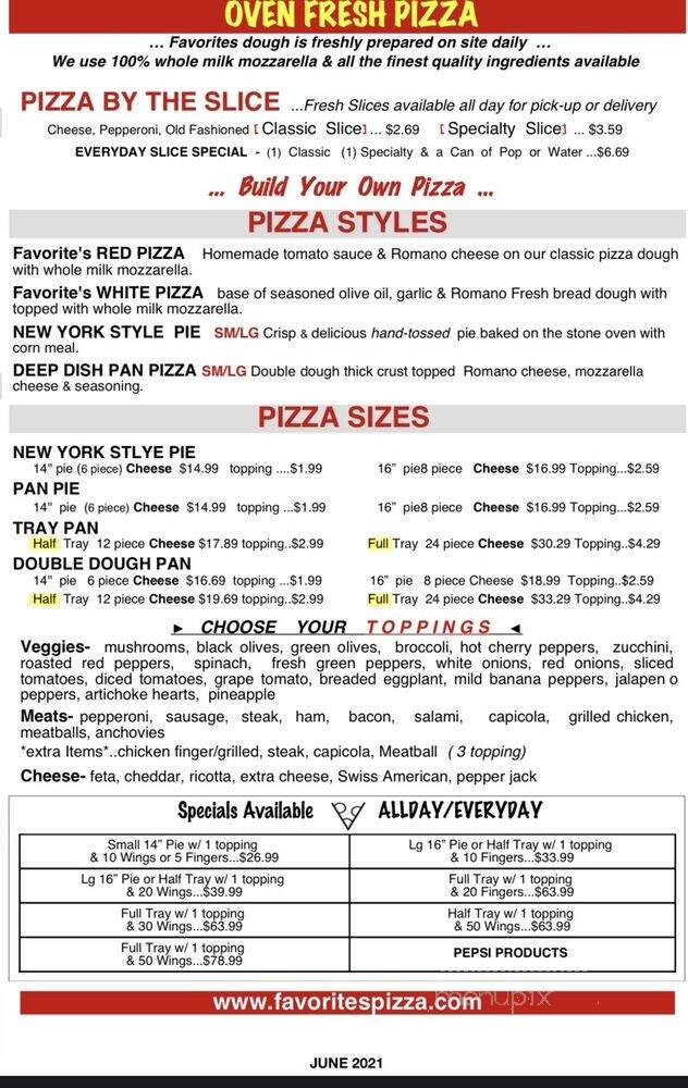 Favorite's Pizzeria - Amherst, NY