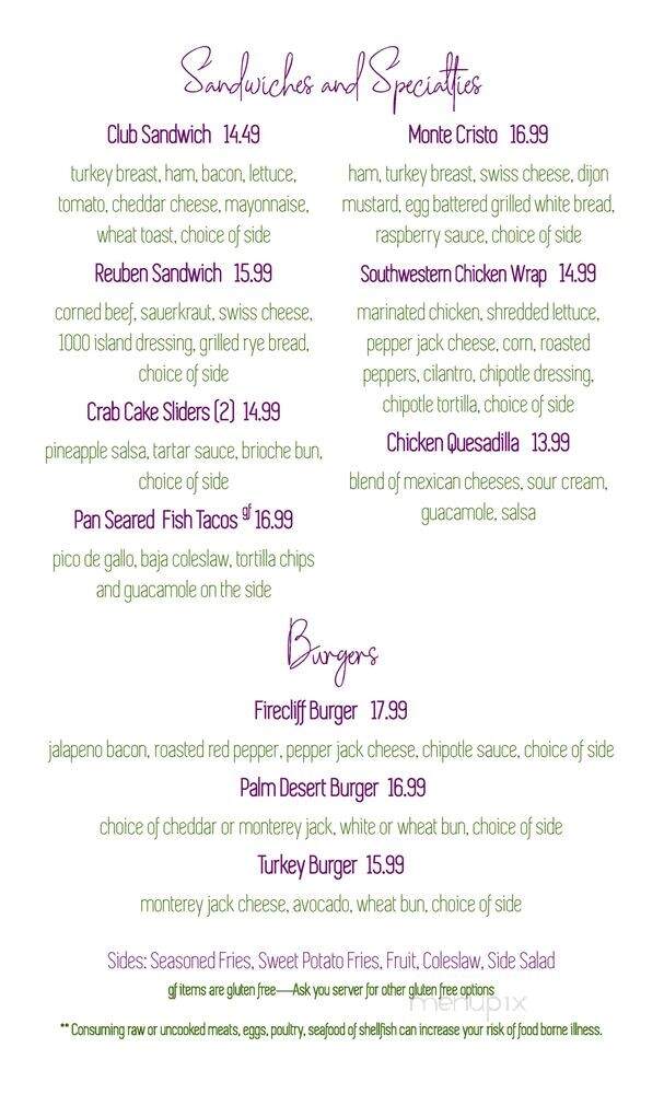 The Terrace Restaurant at Desert Willow Golf Resort - Palm Desert, CA menu_pic