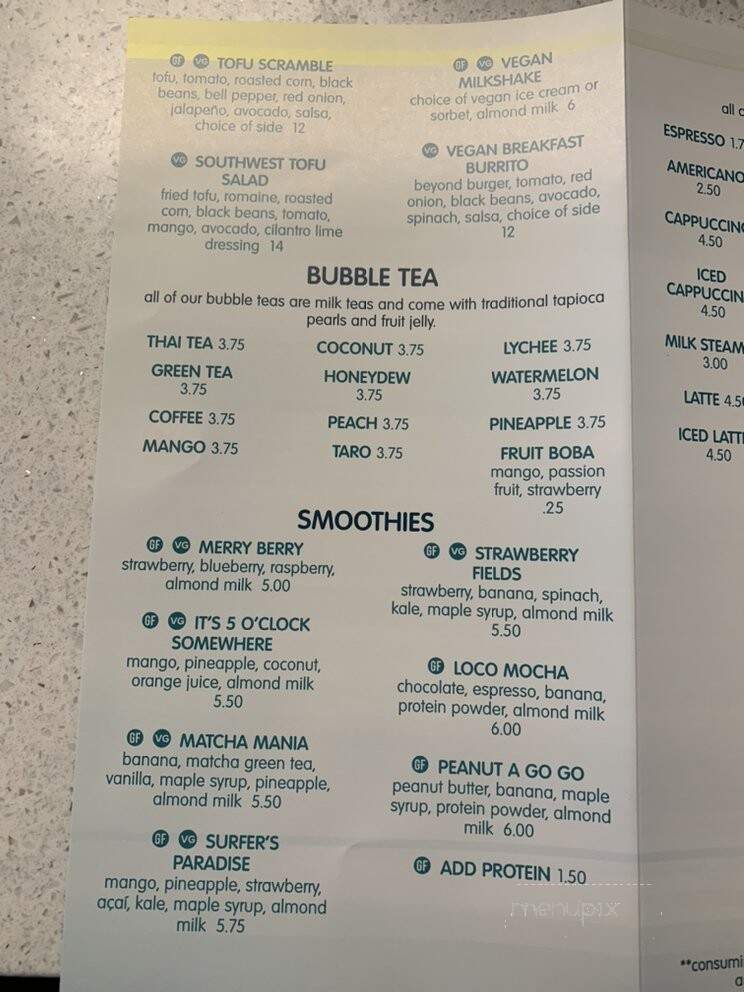 The Water Tree Cafe - Myrtle Beach, SC menu_pic