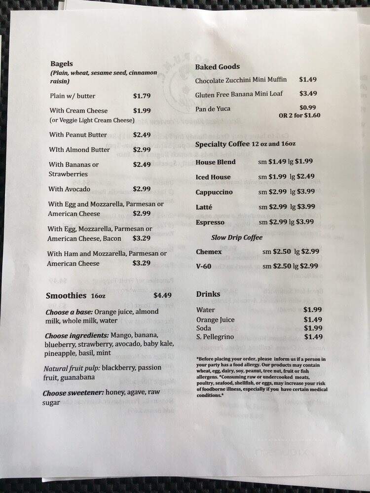 Hydro PUNC Cafe - Central Falls, RI menu_pic