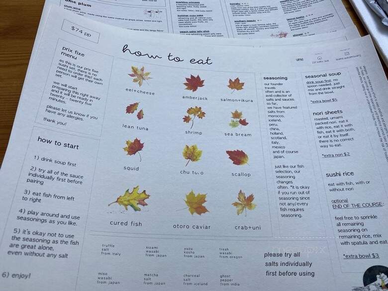 Ume - Brooklyn, NY menu_pic
