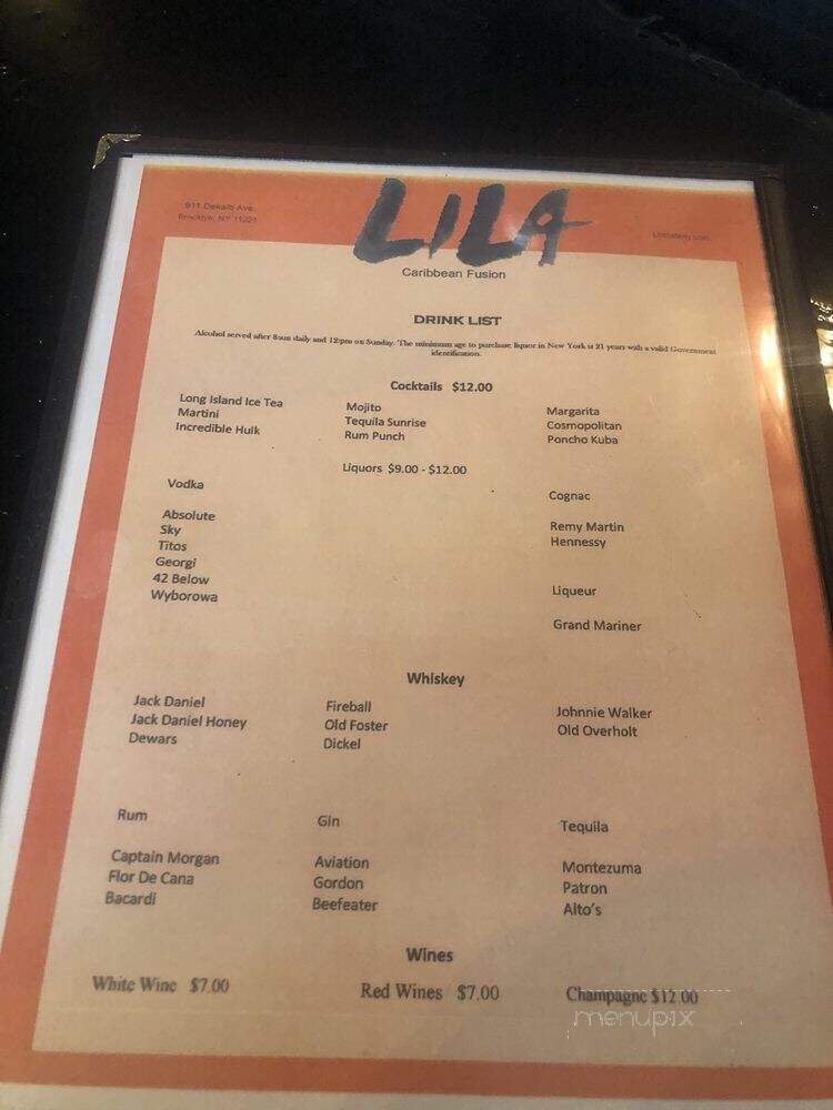 Lila Cafe - Brooklyn, NY menu_pic