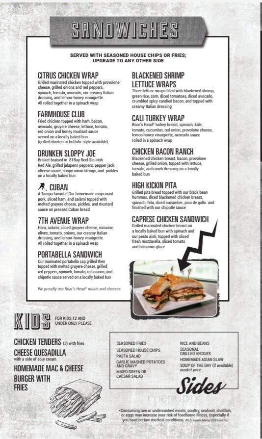 Top Shelf Sports Lounge - Wesley Chapel, FL menu_pic