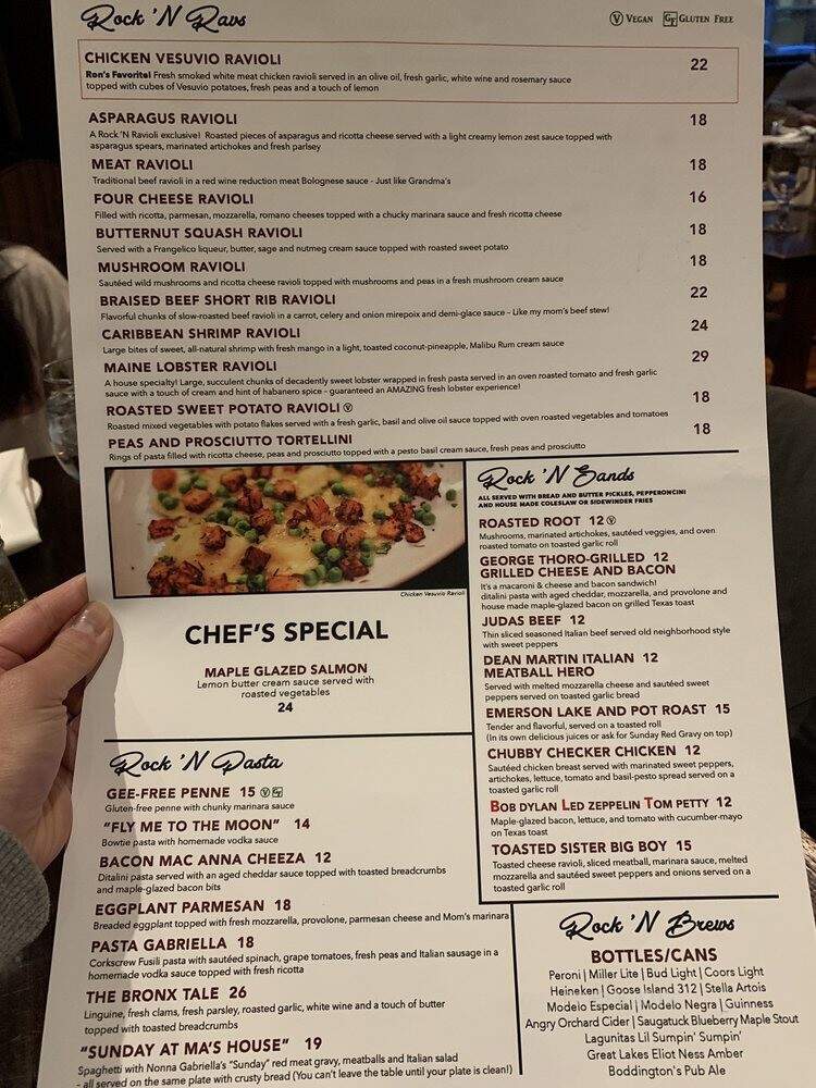 Rock 'n Ravioli - Evanston, IL menu_pic