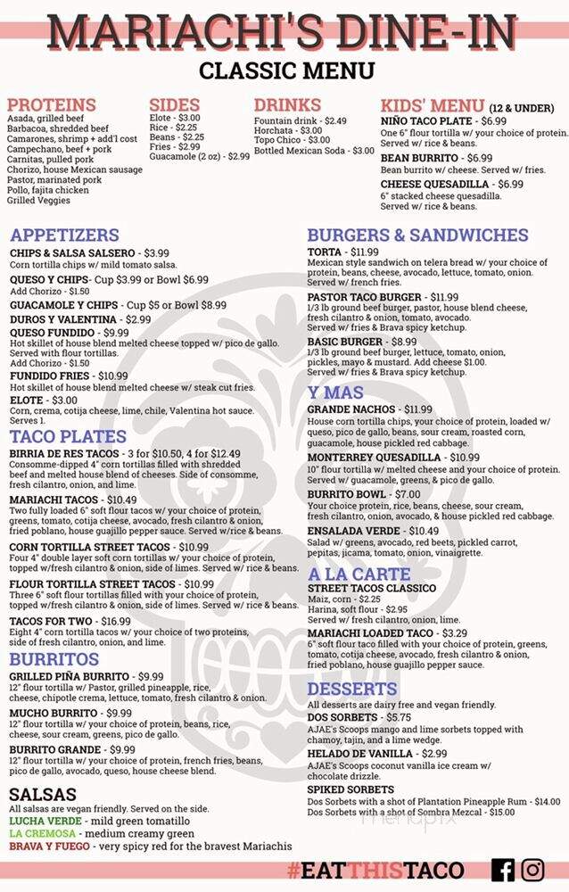 Mariachi's Dine-In - Fort Worth, TX menu_pic