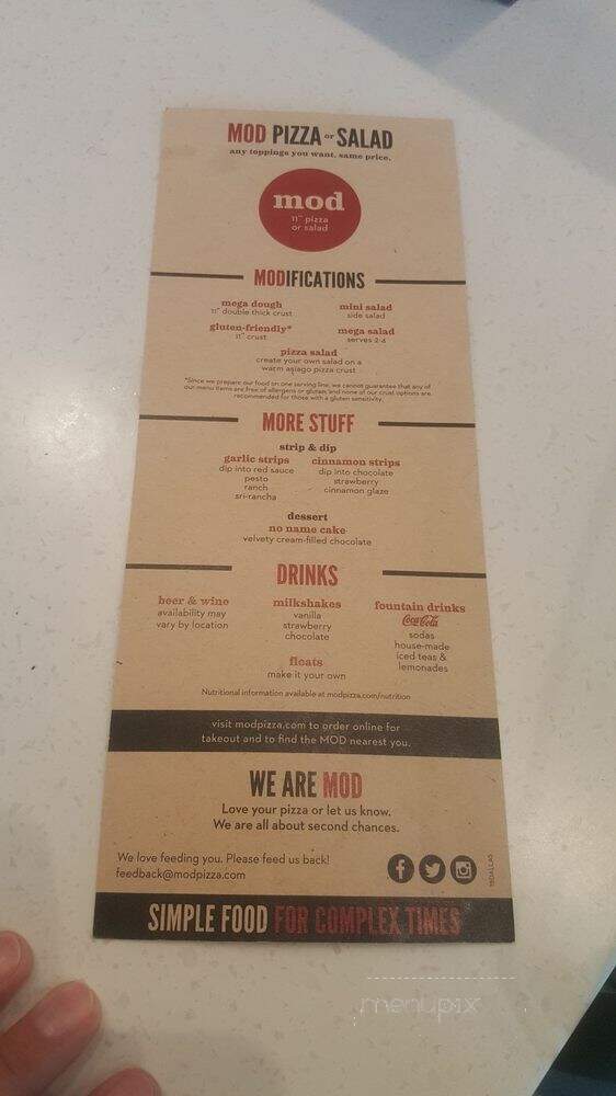 MOD Pizza - Prosper, TX menu_pic