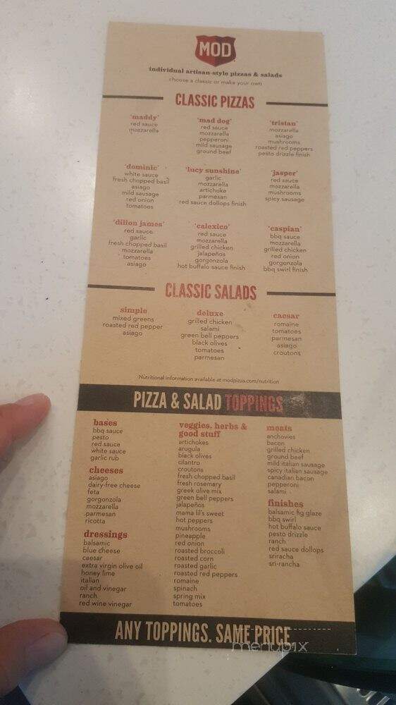 MOD Pizza - Prosper, TX menu_pic
