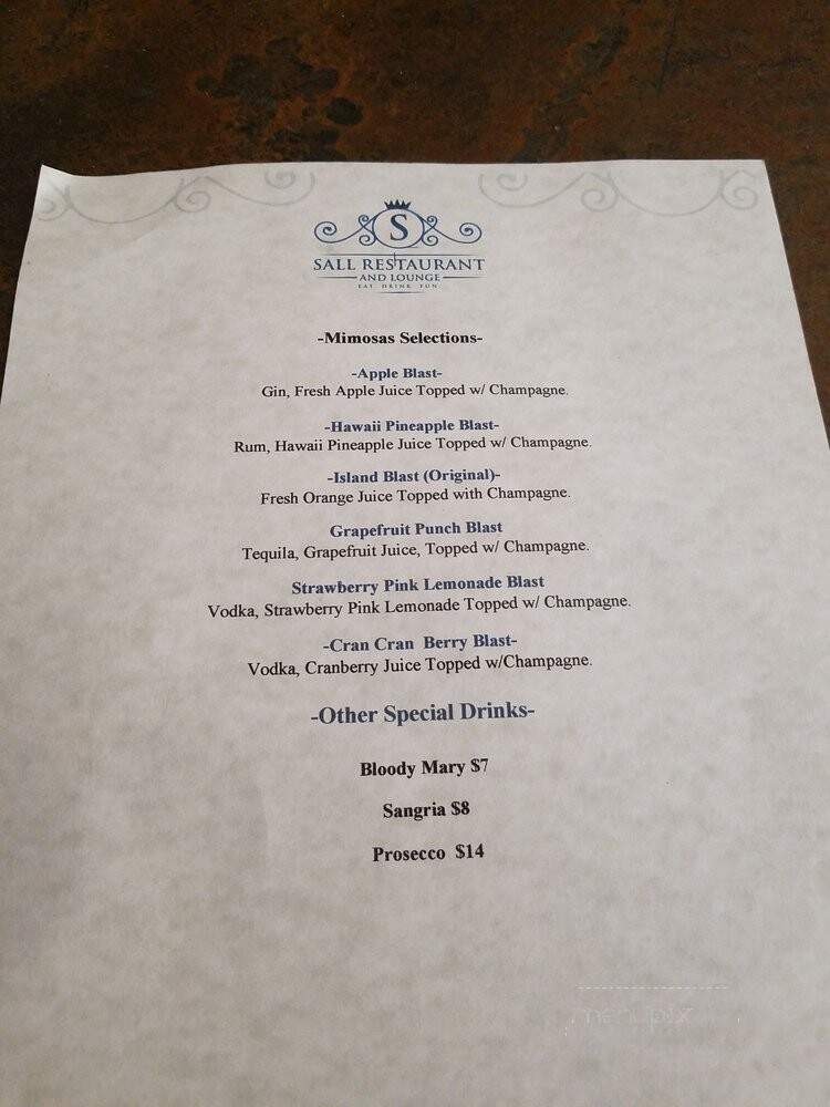 Sall Restaurant & Lounge - New York, NY menu_pic