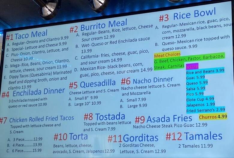 Taqueria El Gordito - Napoleon, OH menu_pic