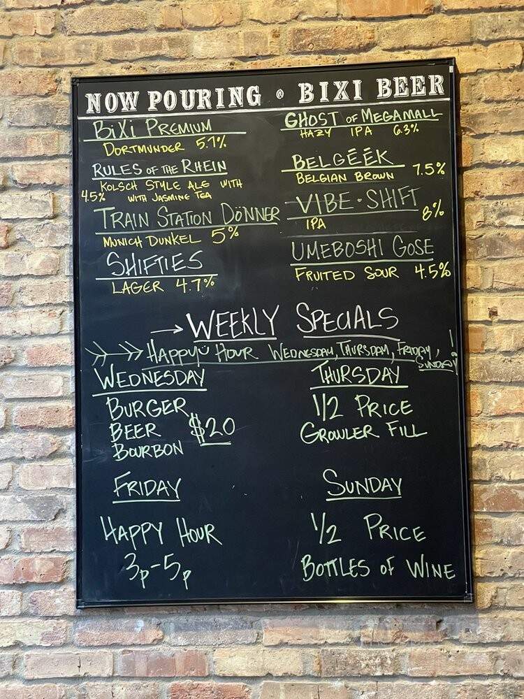 Bixi Beer - Chicago, IL menu_pic