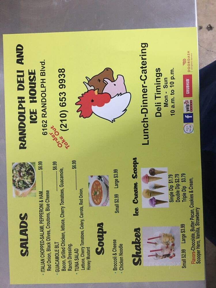 Randolph Deli - San Antonio, TX menu_pic