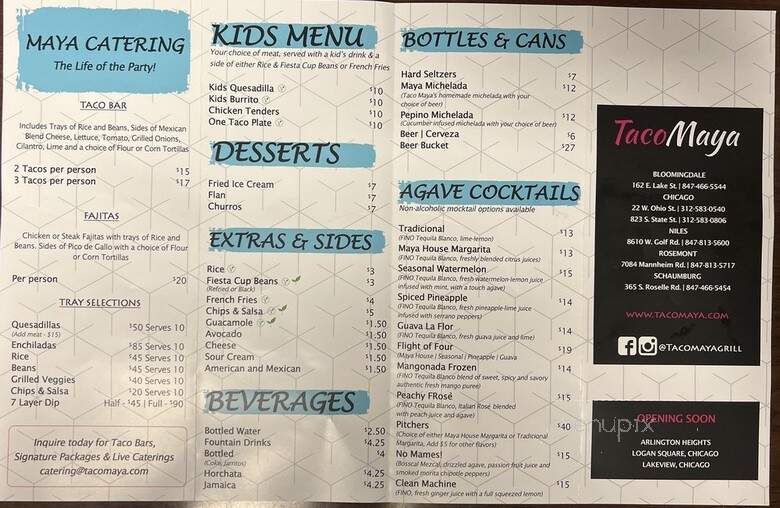 Taco Maya - Chicago, IL menu_pic