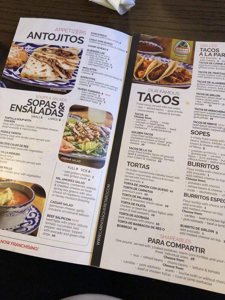 Carnitas Queretaro - El Paso, TX menu_pic