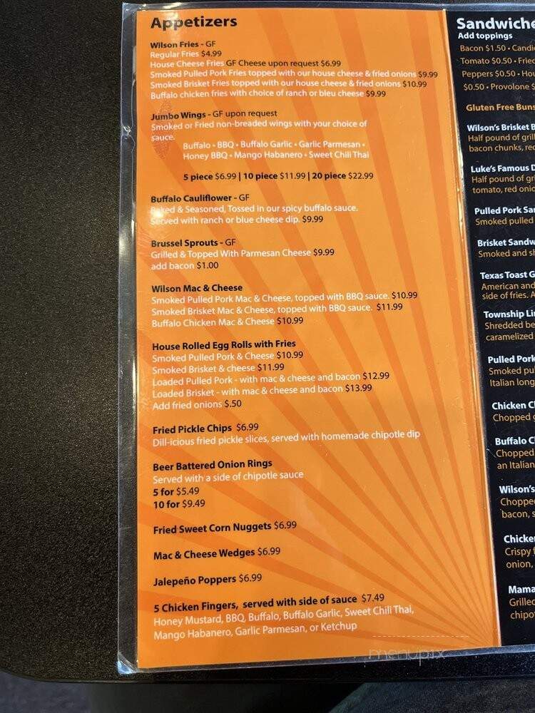 Wilson's Secret Sauce - Upper Darby, PA menu_pic