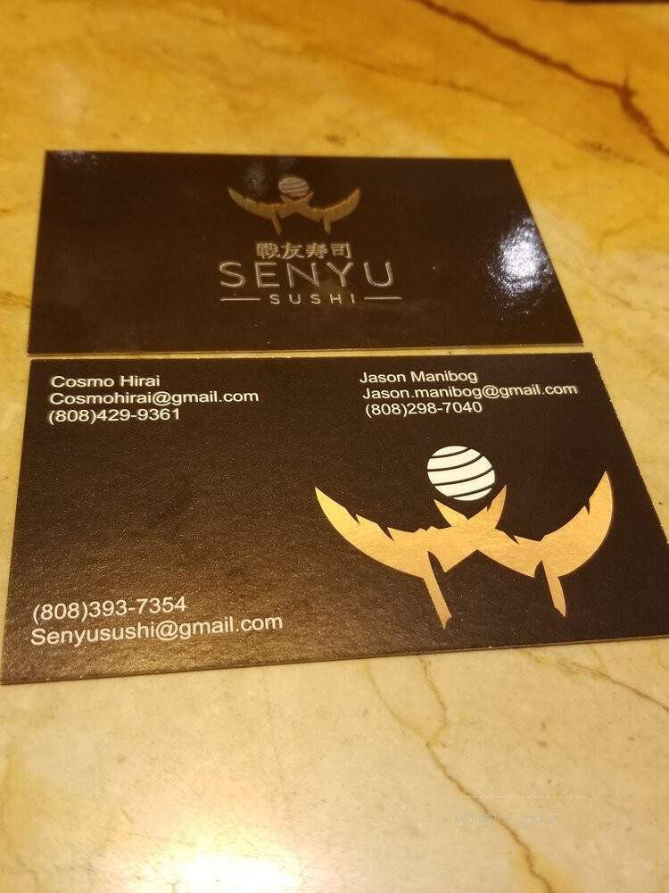 Senyu Sushi - Honolulu, HI menu_pic