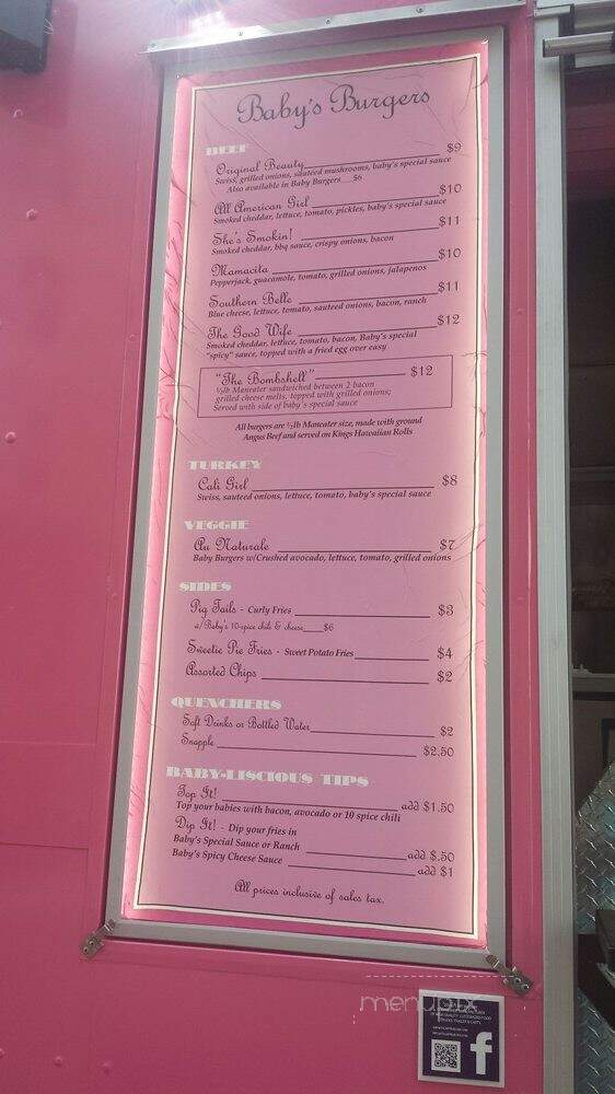 Baby's Burgers - Houston, TX menu_pic
