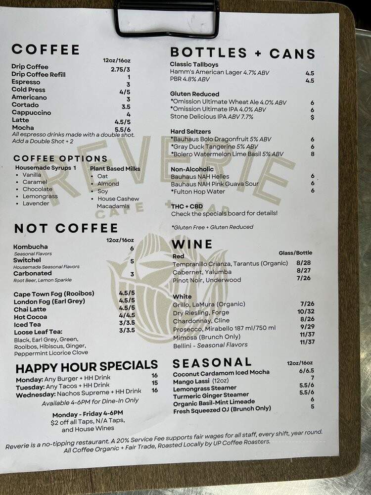Reverie Mobile Kitchen - Minneapolis, MN menu_pic