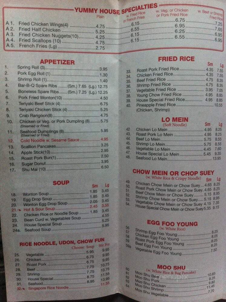 Chen's Yummy House - Dumont, NJ menu_pic