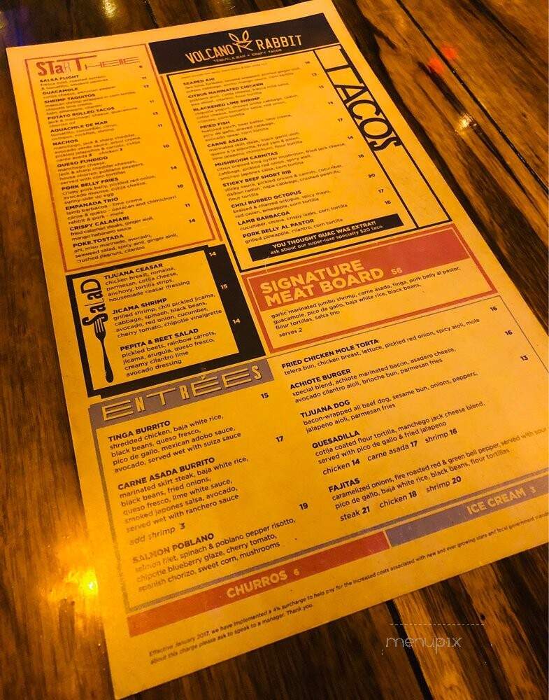 Volcano Rabbit - San Diego, CA menu_pic