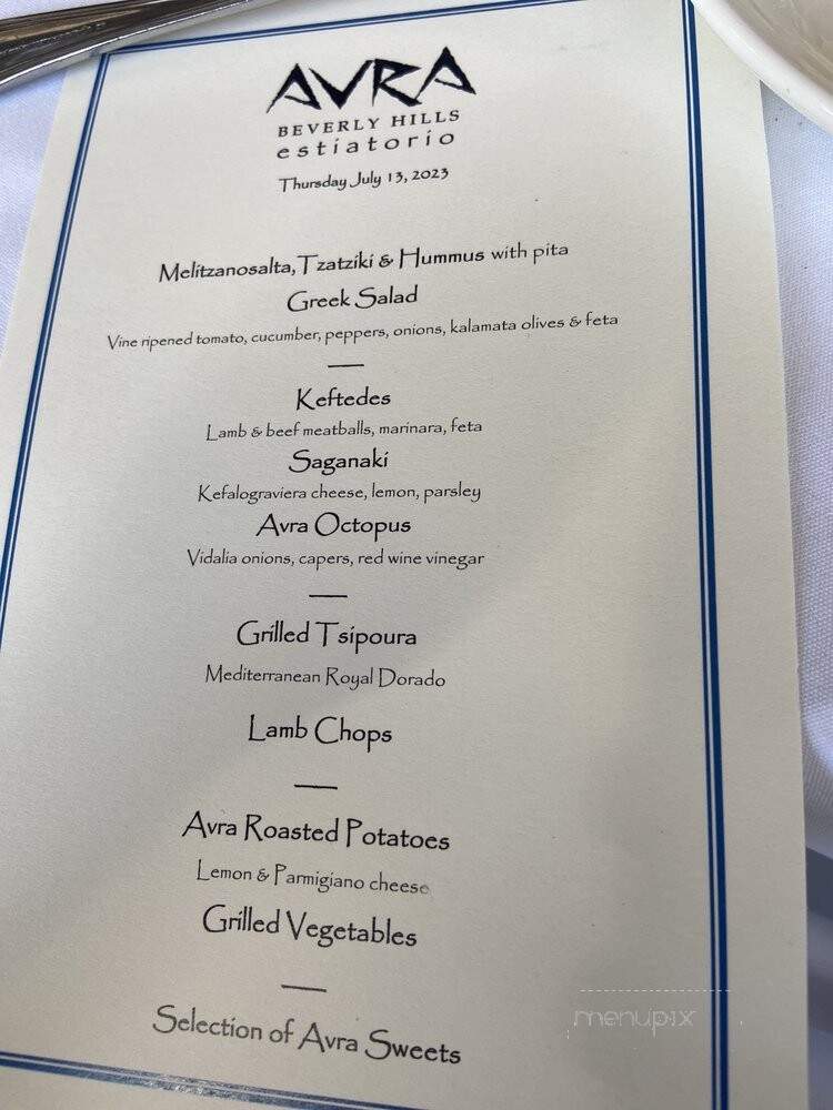 Avra Beverly Hills - Beverly Hills, CA menu_pic