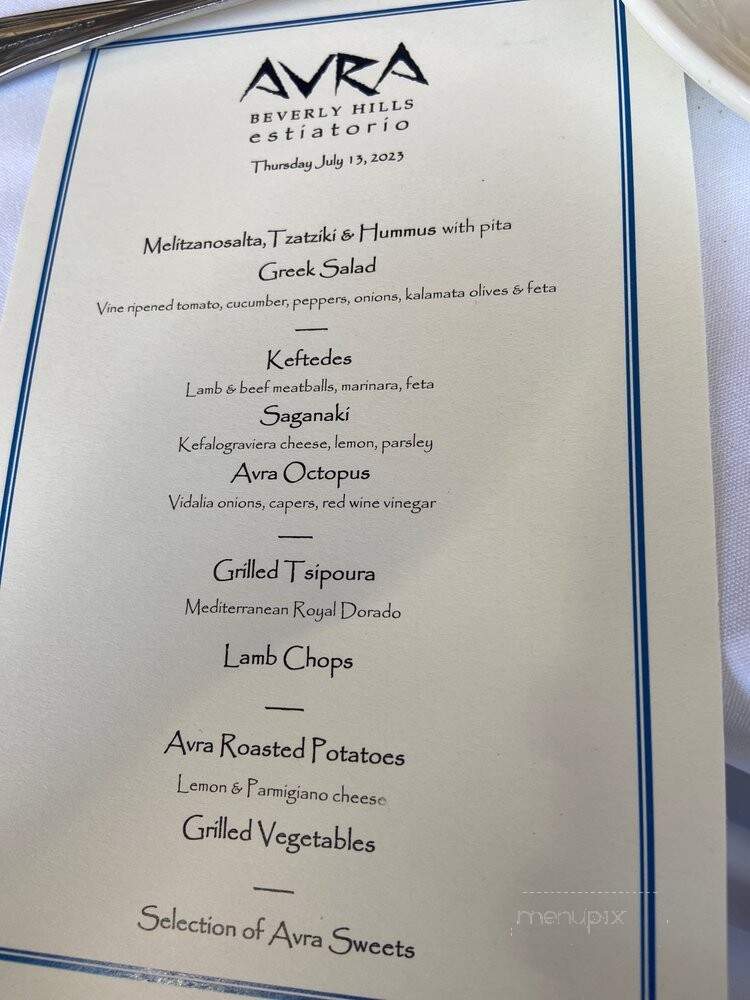 Avra Beverly Hills - Beverly Hills, CA menu_pic