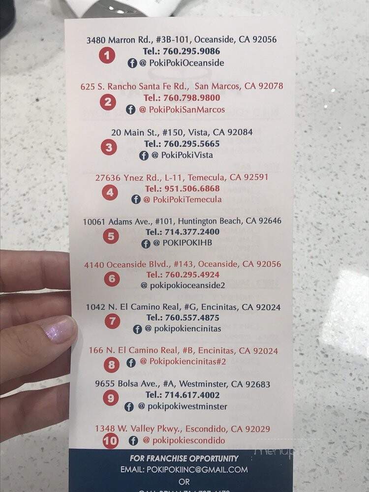 Poki Poki - Escondido, CA menu_pic