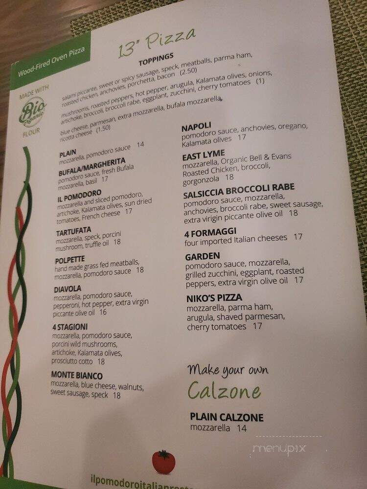 Il Pomod'Oro Restaurant & Pizzeria - East Lyme, CT menu_pic