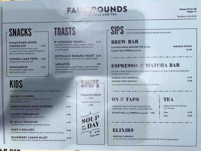 Fairgrounds Coffee and Tea - Minneapolis, MN menu_pic