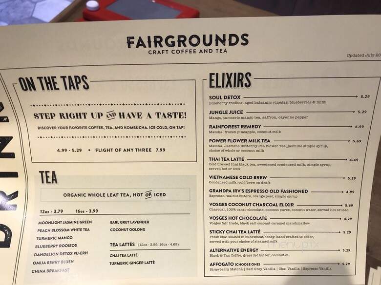 Fairgrounds Coffee and Tea - Minneapolis, MN menu_pic