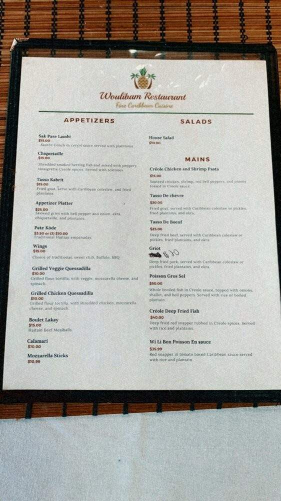 Woulibam - Maplewood, NJ menu_pic