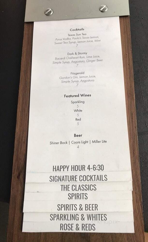 Branch & Bird - Fort Worth, TX menu_pic