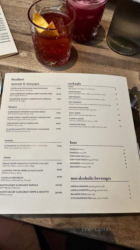 Che Fico - San Francisco, CA menu_pic